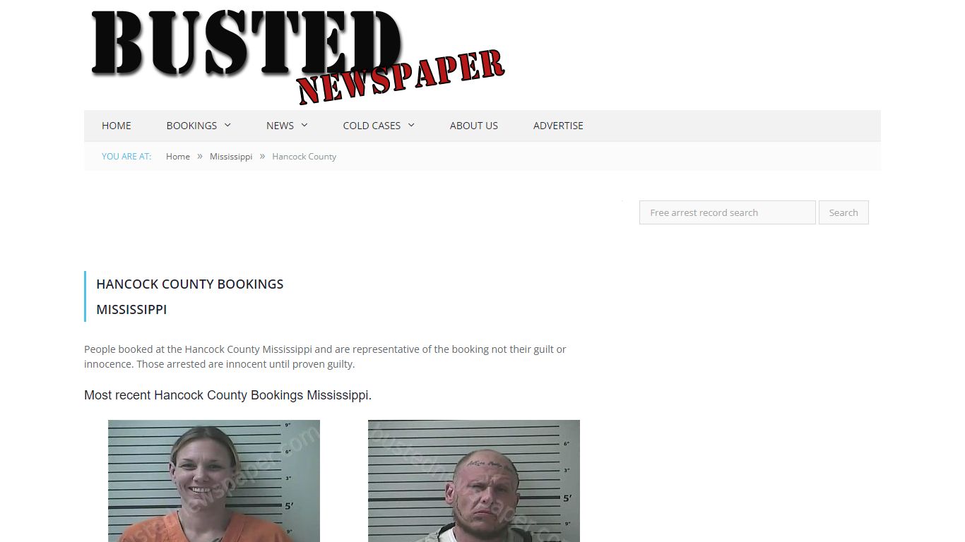 Hancock County, MS Mugshots - BUSTEDNEWSPAPER.COM