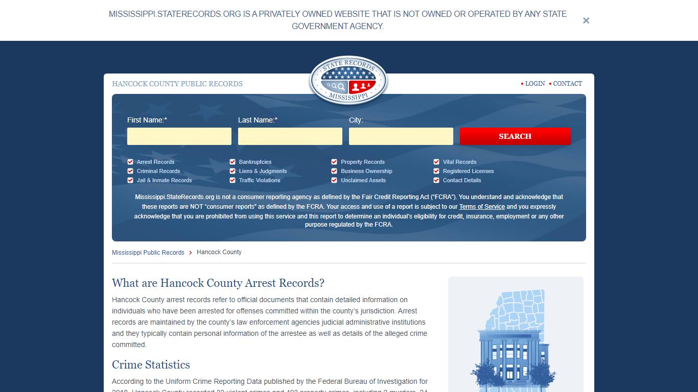 Hancock County Arrest, Court, and Public Records | StateRecords.org