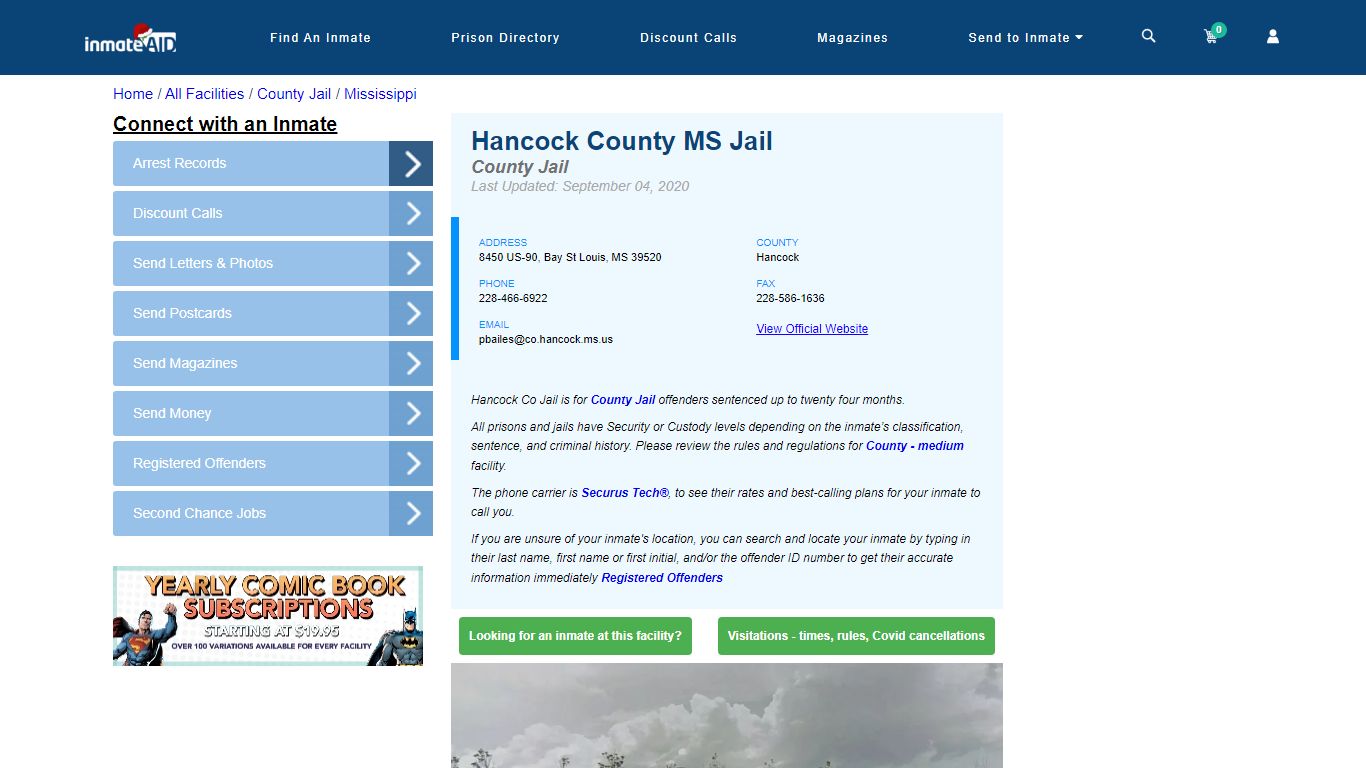 Hancock County MS Jail - Inmate Locator - Bay St Louis, MS